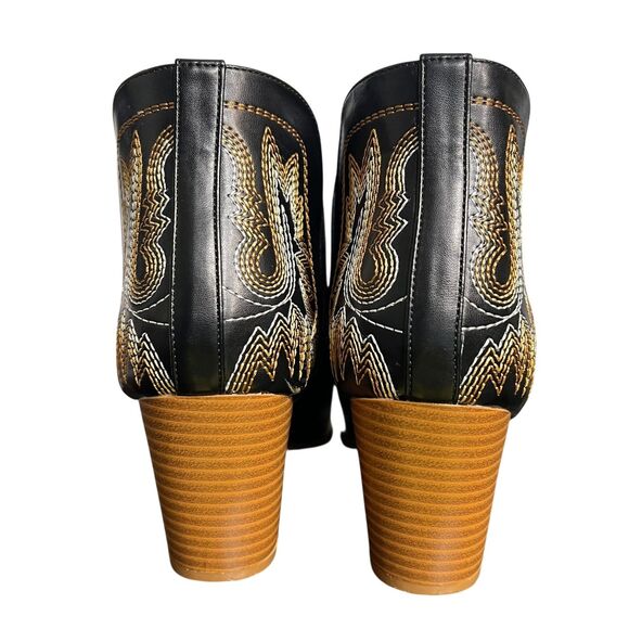 Carcuume Boots Womens Size 10 Western Ankle Cutout Embroidered Cowboy Shoes - Picture 5 of 10